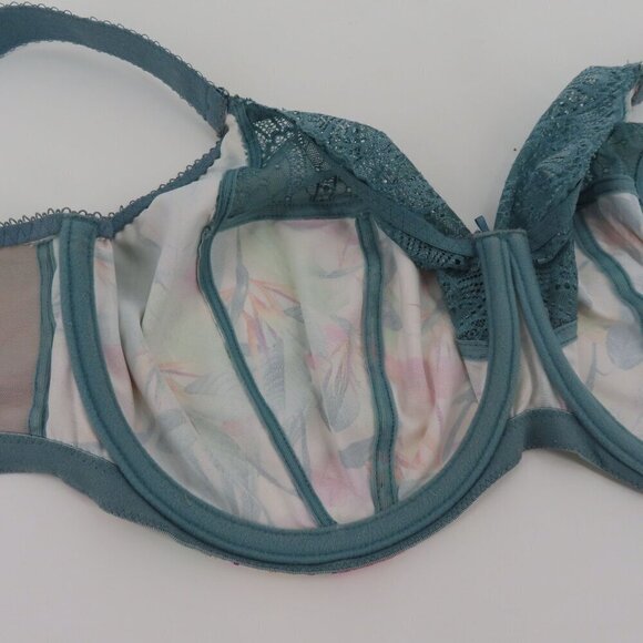 Elomi 36I Bra 4420 Mariella Underwire Banded Bra Tropical Blue Leaf Unlined - Picture 10 of 15